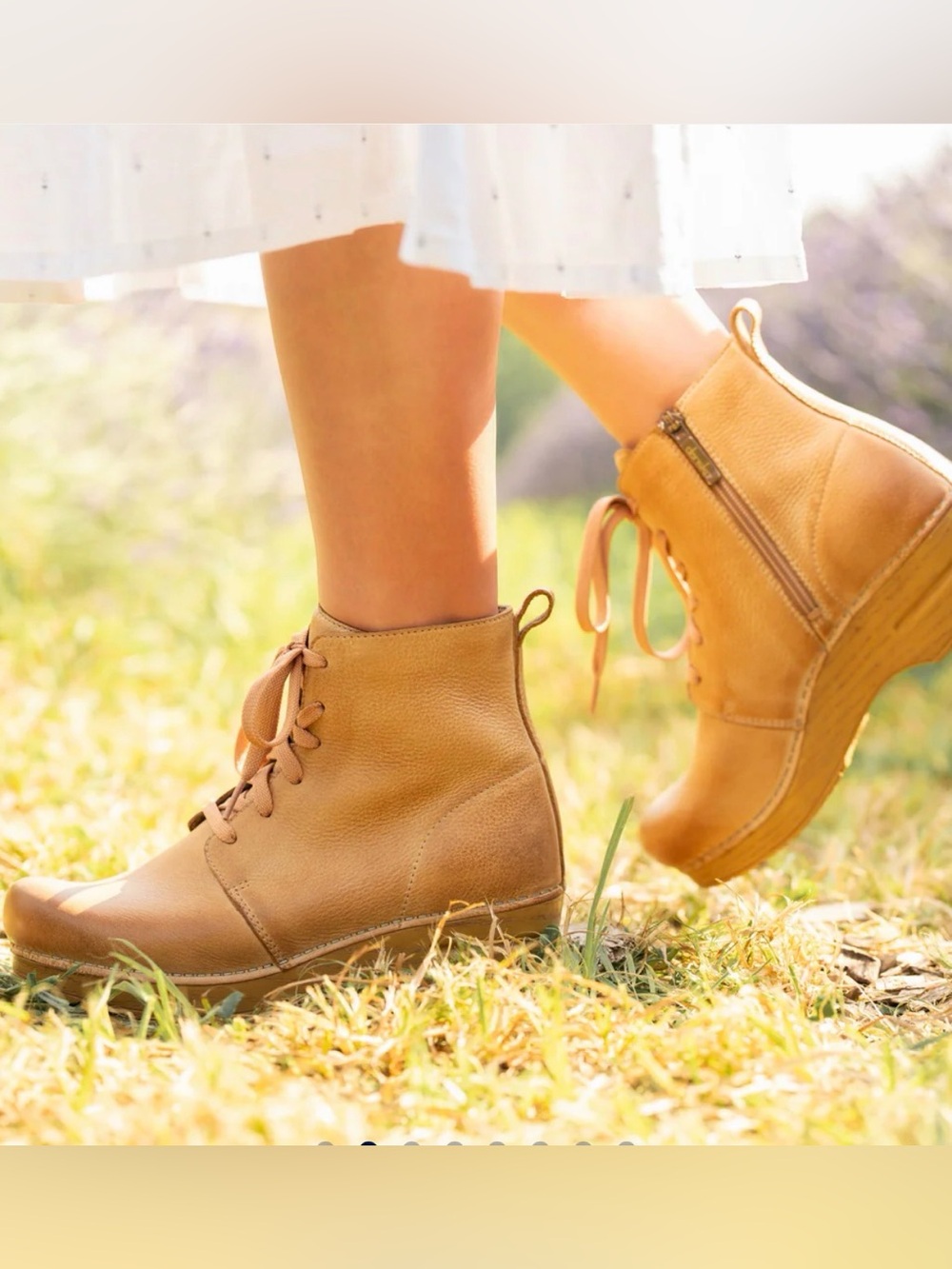 Dansko Sigourney tan clog lace up boot leather size 8.5-9 size 39 - Picture 2 of 13
